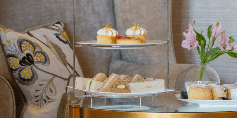 Cake stand at Lords of the Manor in Cheltenham