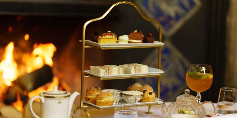 Afternoon tea fireside at Thornbury Castle