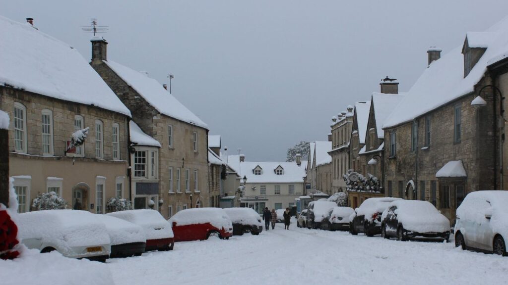 Snow in Minchinhampton, Cotswolds