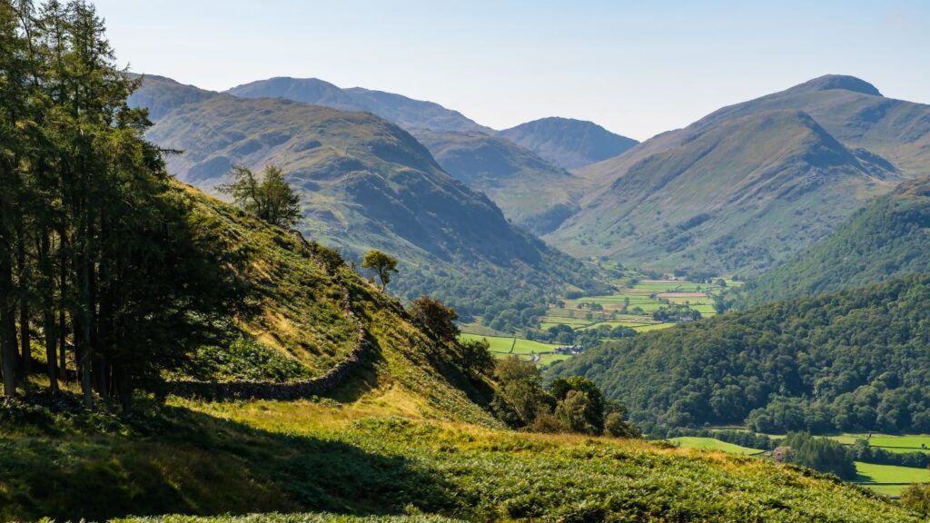 Scafell Pike Mountain in the distance