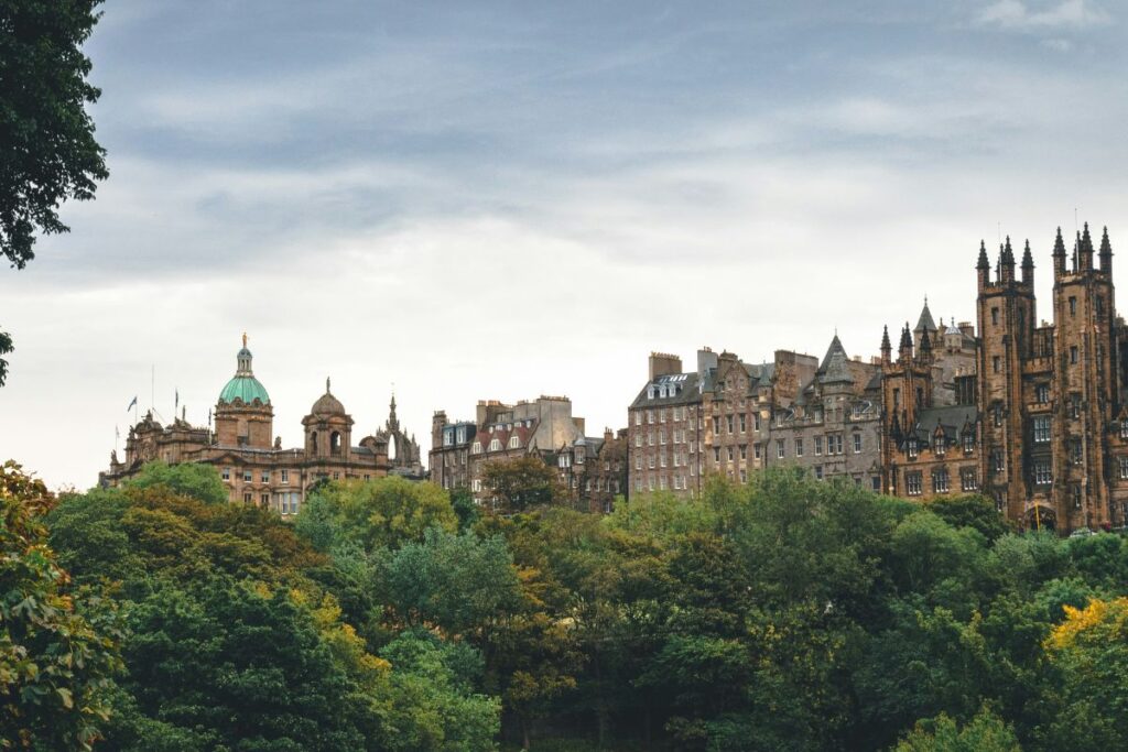 Edinburgh skyline in Autumn