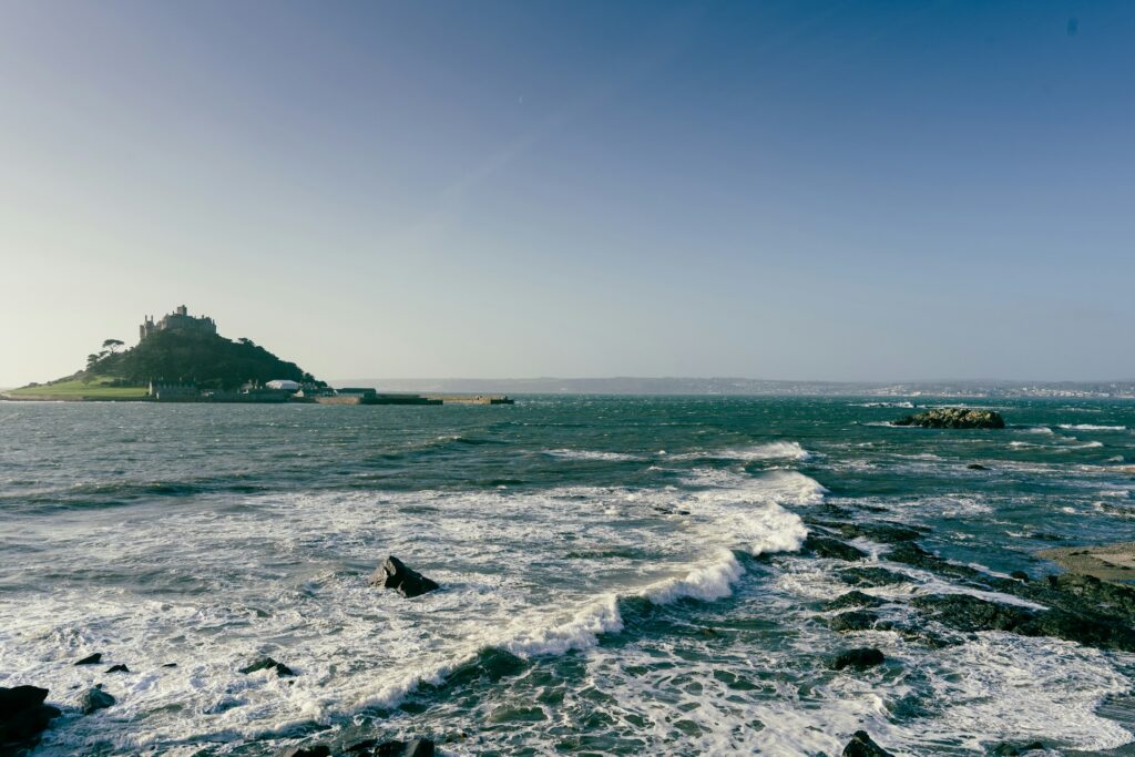 The sea around St Michael's Mount, Cornwall