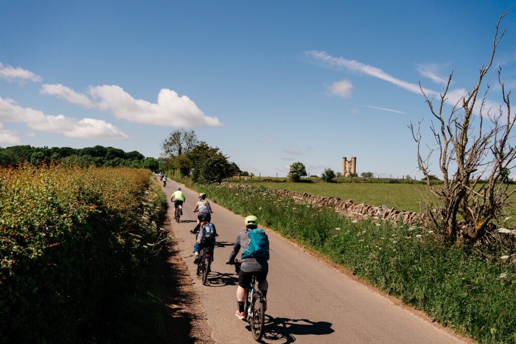 cycling-towards-broadway-tower-cotswolds
