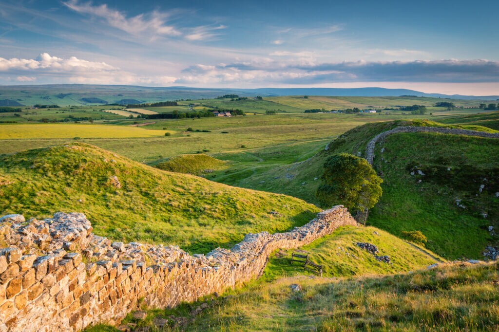 Hadrians Wall above Steel Rigg