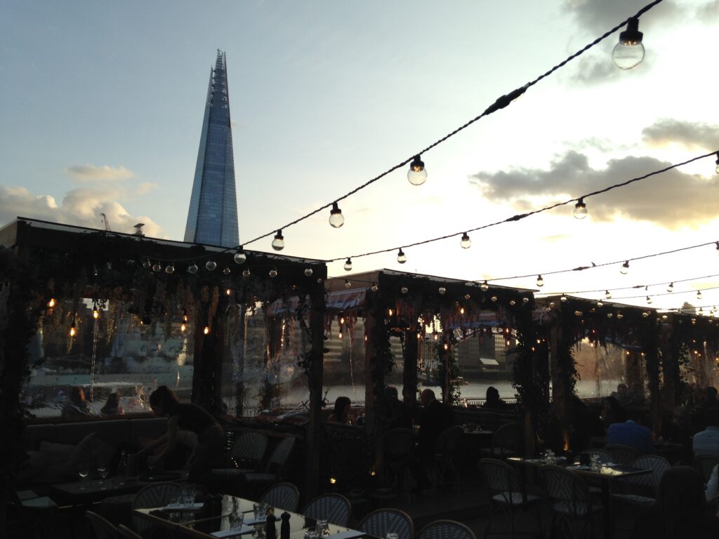 London skyline, the shard, london evening