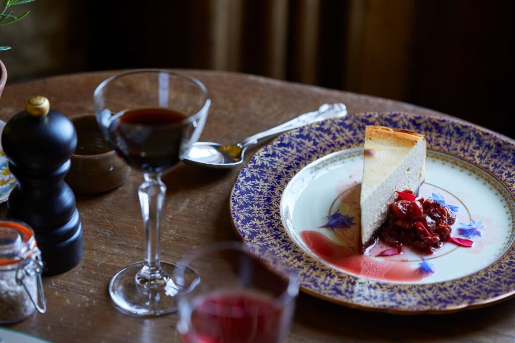 Raspberry tart at The Pig Harlyn